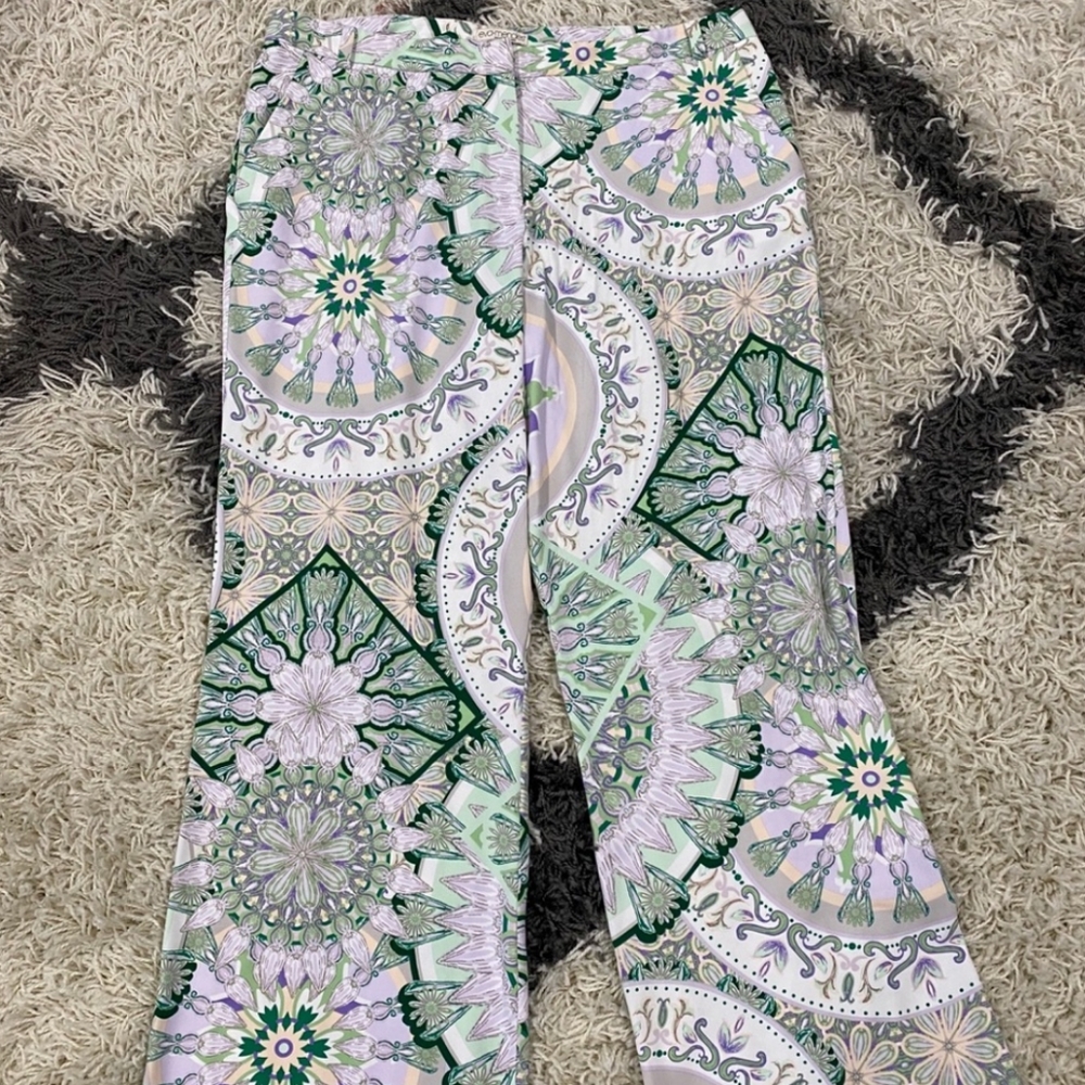 Eva Mendes New York & Co Wide Leg Print Slacks